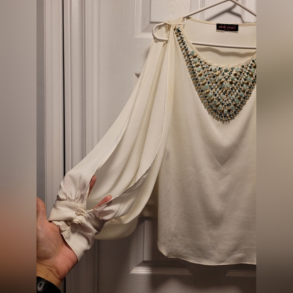 Pink Violet beaded blouse - Picture 5 of 5